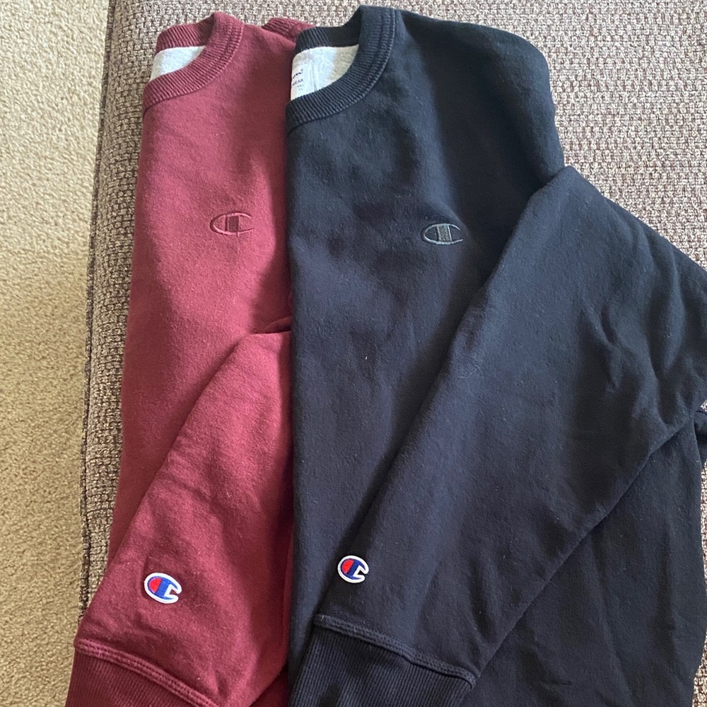 Champion Black and Burgundy Sweatshirt Duo